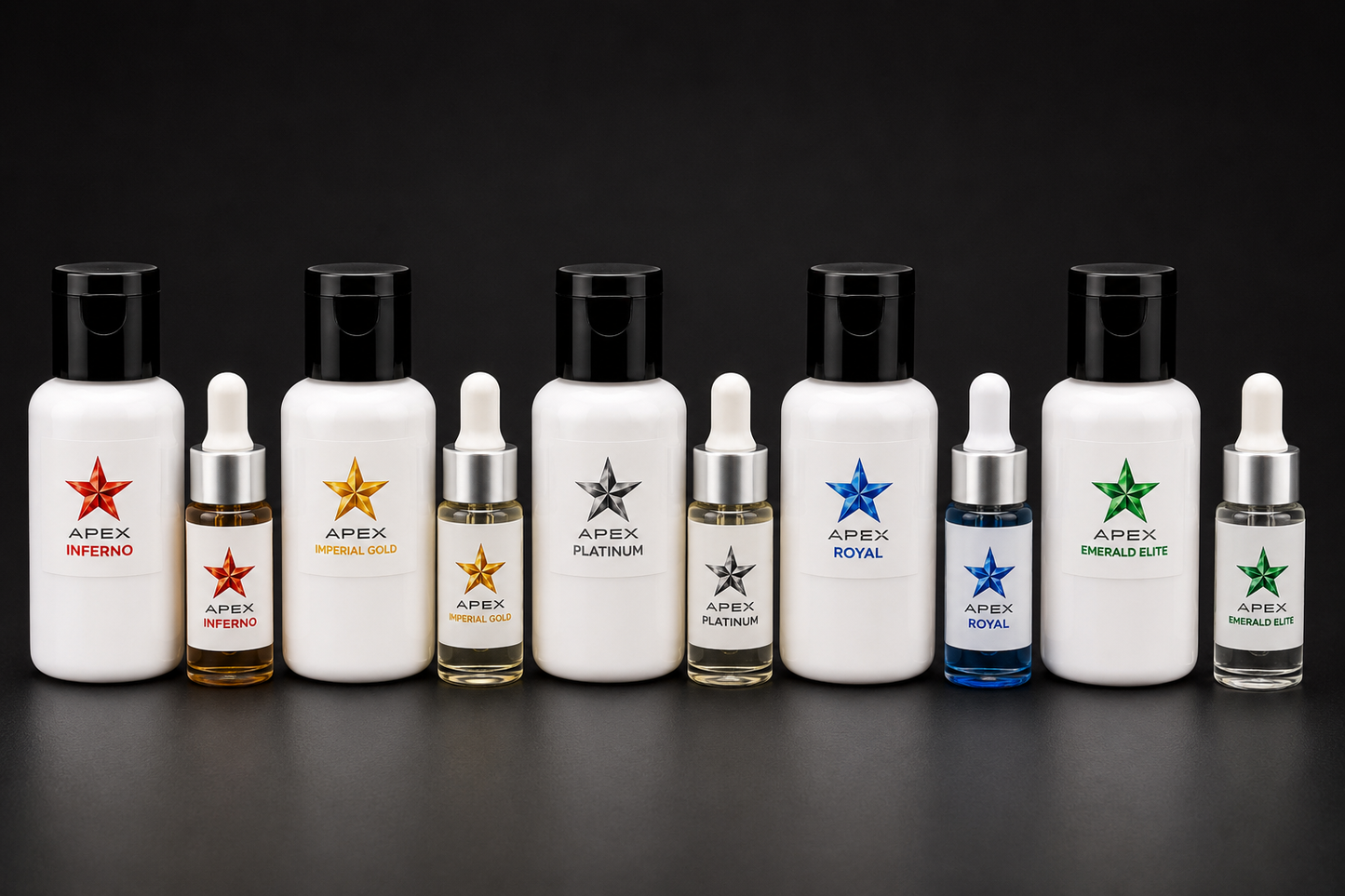 APEX 5-Star Sample Pack (1) 1oz lotion and (1)5ml oils from each APEX 5-Star scent